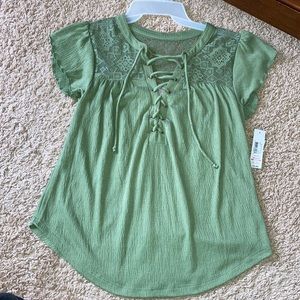 No Boundaries Olive Green Blouse